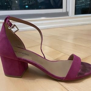 Magenta Block Heels